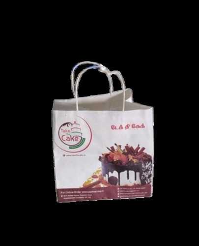 3 किलो क्षमता वाला एंटीस्टैटिक व्हाइट आयताकार मुद्रित और डिजाइनर केक पेपर बैग