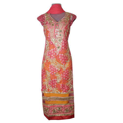 100 % Skin Friendly And Full Length Elastic Cotton Women Printed Straight Kurta