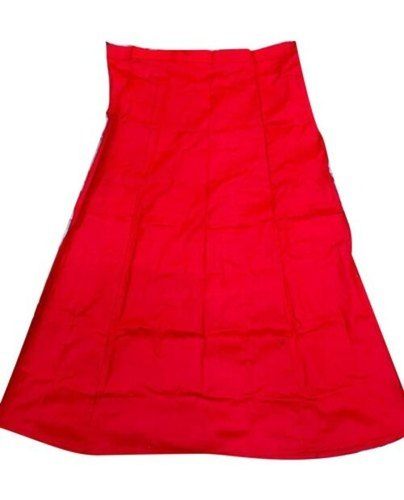 42 Waist, Plain Red Ladies Cotton Petticoat With Straight Border