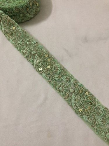 Green Reasonable Rates Touch Of Luxury Trendy And Elegant Light Embroidered Laces 