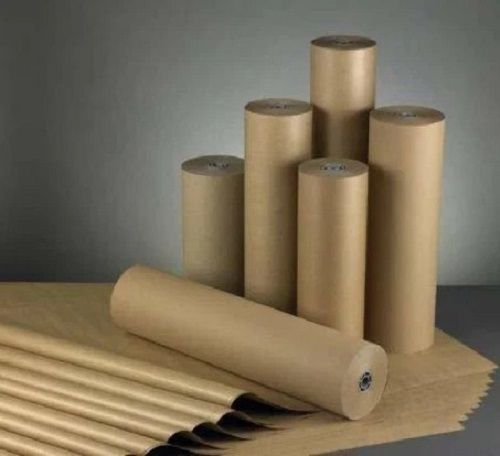 Light Weight Brown Plain Paper Roll For Packaging And Commercial Uses 