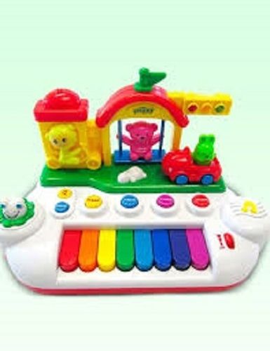 Multicolor Light Weight Kids Plastic Negi Drum Keyboard Musical Toys With Flashing Lights And Animal Sounds