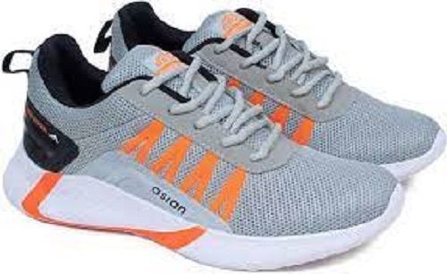 Men Skin Friendly Lightweight And Slip Resistant Grey And White Sports Shoes