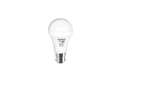 White Surya Led Bulb Power 7 Watt Related Voltage 220 Round Shape Frequency 50 Hz Body Material: Aluminum