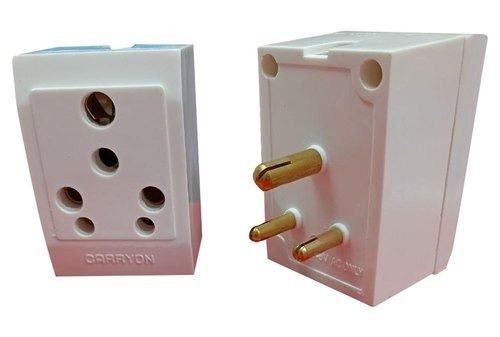 White 6A 5 Pin Electric Multiplug For Home Uses Light Weight Strong And Long Lifespan