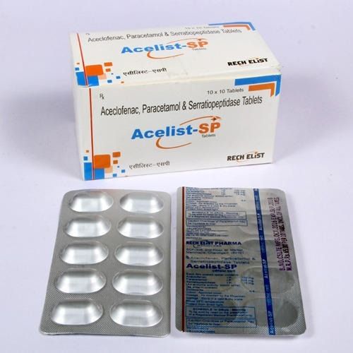 Aceclofenac, Paracetamol And Serratiopeptidase Table