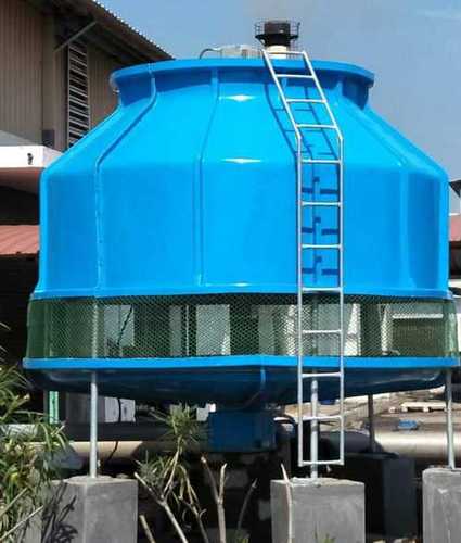 Automatic Electric Cooling Tower Round Shape Blue Color, 220V Voltage Application: Industrial