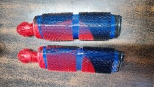 Rubber Blue And Red Color Grip Cover For Two Wheelers, Gives Better Grip And Control, Useful In Any Condition