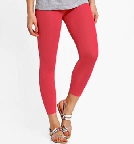 Indian Ladies Casual Wear Slim Fit Ankle Length Red Pure Cotton Plain  Leggings at Best Price in Hooghly
