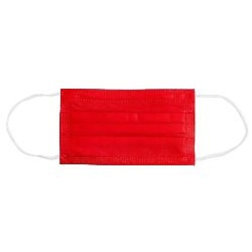 Non Woven 3 Ply Disposable Face Mask For Surgical Use With Red Color And Breathable Fabrics