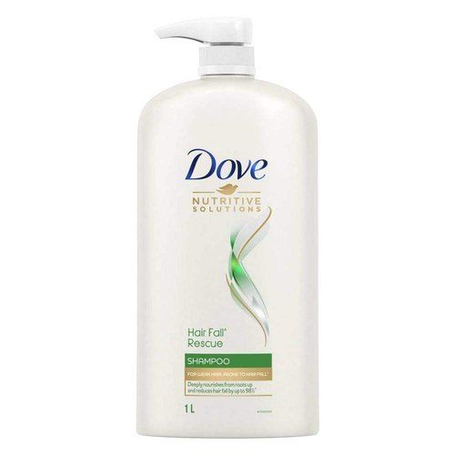 White 1 Liter Dove Hair Fall Rescue Shampoo Made With 100 Percent Herbal Ingredients