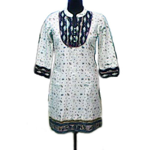 Washable Fashionable Look, Soft And Comfortable All Day Long Cotton Black And White Kurti For Ladies