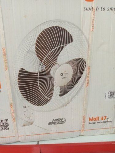 White Electricity Orient Wall Mount Fan Speed 2000 Rpm Strong And Long Lifespan