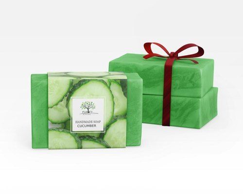 Soft Helps To Clears The Skin And Offers Antioxidant Protection Green Cucumber Soap