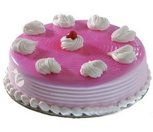 Mouth Craving Fluffy Sweet Delicious Pink And White Strawberry Birthday Cake 