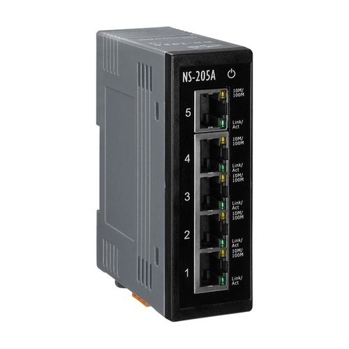 Black Ns-205A Cr Unmanaged 5-Port Industrial Ethernet Switch With Power Input +12 Vdc ~ +56 Vdc (Rohs)