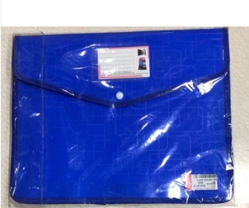 Plastic Blue Button File Folder For Office Paper Size F/S Light Weight And Durable Dimensions: 10 Inch (In)