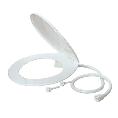 White Polytuf Western Toilet Seat Cover With 1 Meter Pvc Jet Spray Tube