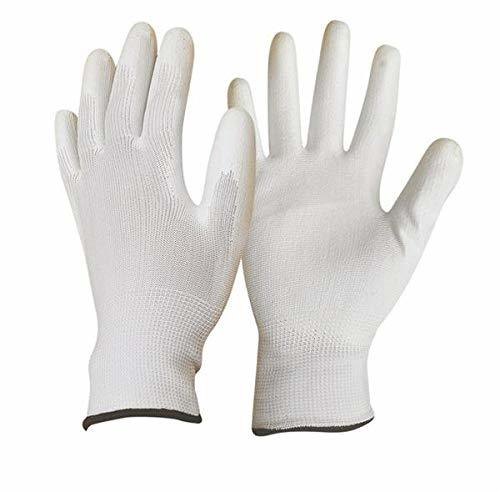 Full Finger Safety Nylon And Cotton White Hand Gloves Used In Construction Site