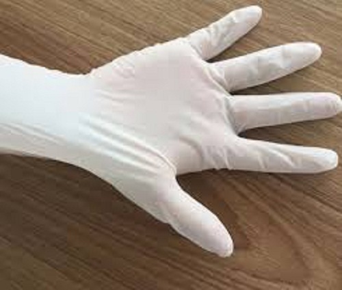 टिकाऊ लंबे समय तक चलने वाले सॉलिड स्ट्रॉन्ग प्लेन व्हाइट डिस्पोजेबल हैंड ग्लव्स ग्रेड: मेडिकल