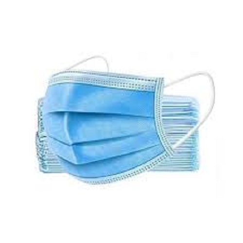 Three Layer Lightweight Eco Friendly Recyclable Blue Disposable Face Mask