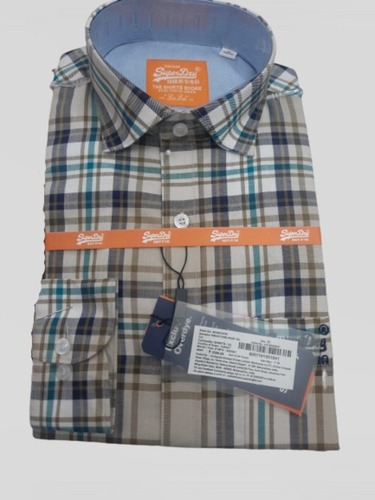 100% Cotton Full Sleeves Casual Wear Comfortable Check Shirt For Mens - Multicolor, Chest Size 20 Inch, Length 30 Inch | Breathable, Washable, Anti-Wrinkle, Cool Pass, No Fade