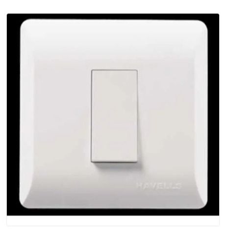 Plastic 1M 10 Ax One Way Havells Fabio White Modular Switches For Home Strong And Durable