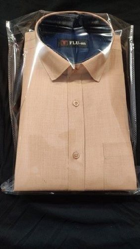 100% Cotton Party Wear Brown Color Straight Collar Full Sleeve Shirt For Mens