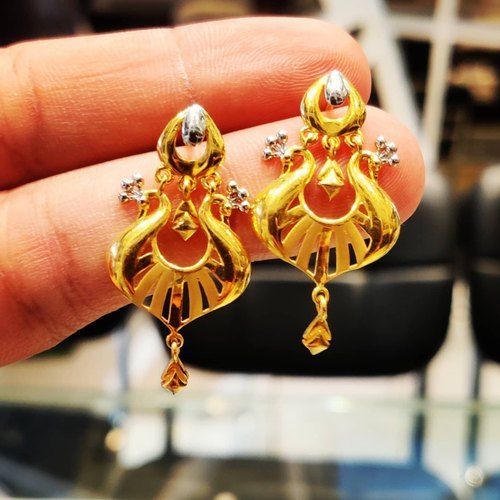 Buy Gold Finish Floral Design Party Wear Earrings For Fancy Online   Anuradha Art Jewellery