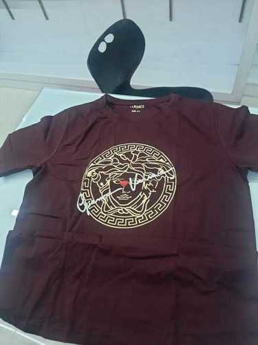 Half Sleeves Comfortable And Washable Dark Maroon Cotton T Shirt For Men - Cotton, Sizes L-XXL, Dark Maroon, O-Neck, Printed Pattern, Short Sleeves