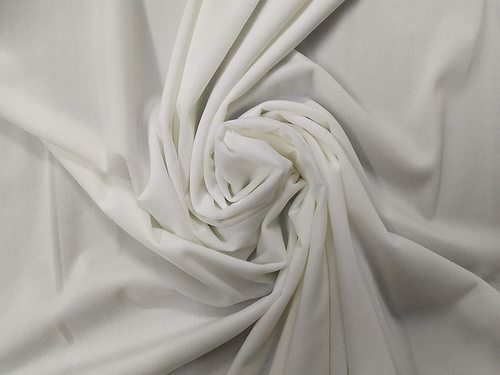 Lycra Fabric - 44 Inch Width, 120 GSM Weight, Plain White Color | Warm, Washable, Excellent Durability