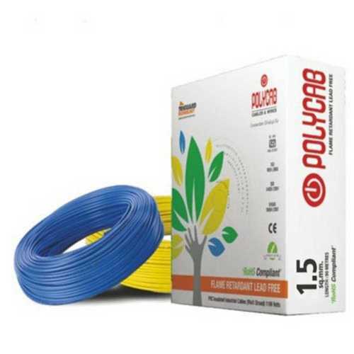 White Pvc Polycab Electrical Cable, 220-240 V, Pvc Core Material, Blue And Yellow Color