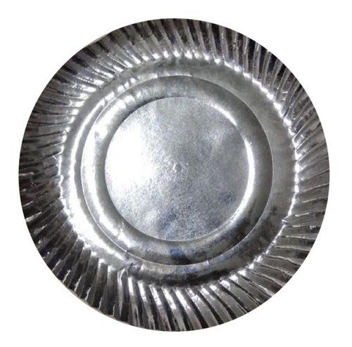 Silver And Disposable Paper Plate With Round Shape And Easily Recyclable Application: Party