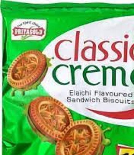 Sweet And Healthy Round Priyagold Elaichi Flavoured Sandwich Biscuits Fat Content (%): 5 Percentage ( % )