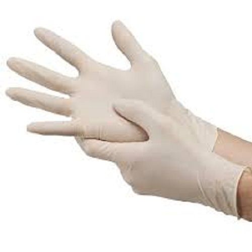 Water Proof Skin Friendly And Full Finger Plain White Medical Hand Gloves