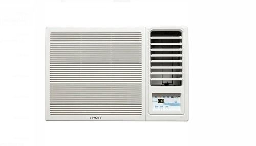 White Hitachi 1 Ton 3 Star Window Air Conditioner Dust Filter Power 1400 Watt Rectangle Shape Noise Level: 45 Db