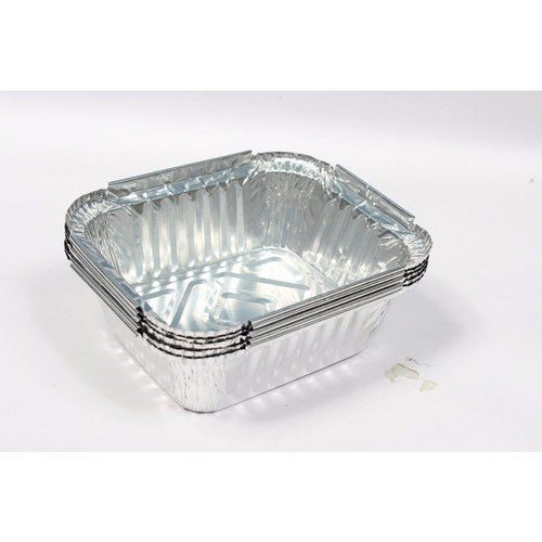 Aluminium Foil Food Container 250ml With Silver Finish and Rectangular Shape