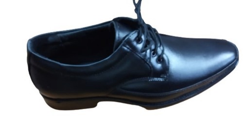 Black Pure Leather Formal Shoes - 1 Inch Heel Soft Leather Lining Velcro Strap Closure Ultra-Comfortable Fit Durable Rubber Outsole Elegant Design