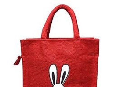 Easy To Clean Easy To Carry Eco Friendly Reusable Red Jute Carry Bags