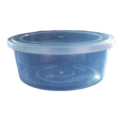 Environment Friendly And Affordable Plain Transparent Round Shape Plastic Food Container 