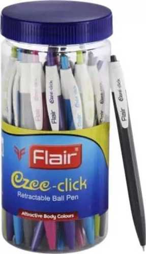 Flair Ezee Click Blue Ball Pen In All Color Jar Of Ballpoint Pens Light Weight