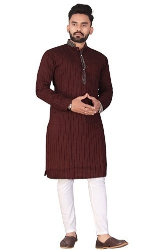 पार्टी वियर, हल्का, आरामदायक, धोने योग्य और सांस लेने योग्य फुल स्लीव सिल्क कुर्ता पजामा आयु समूह: 18