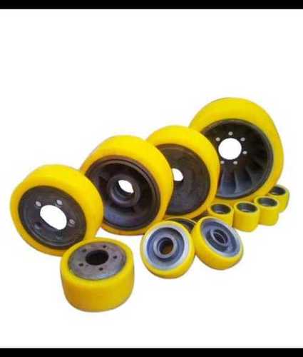 Pu Wheels For Material Handling Equipment, Yellow Color And Round Shape
