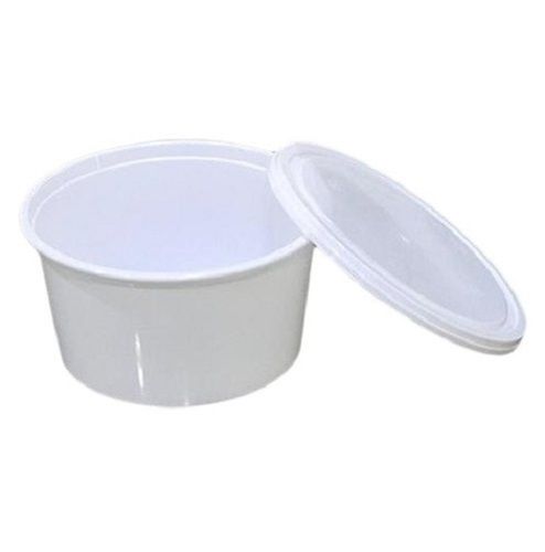 Plastic Round Shape Polypropylene Food Container 500 Ml With White Color, Light Weight