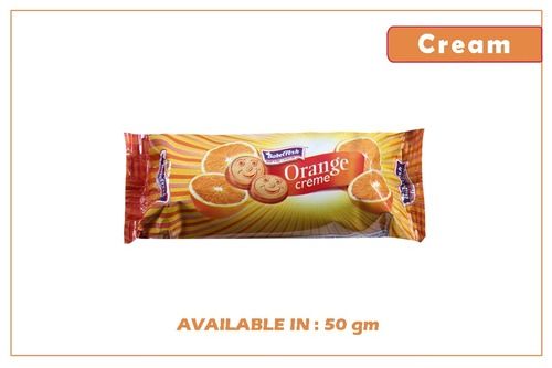 Tasty And Delicious Bake Fresh Orange Cream Bite Biscuits Pack Off 50G Fat Content (%): 1% Percentage ( % )