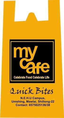 Yellow Printed Non-Woven Carry Bag - 12x8 Inch | Durable, Tearproof, Extra-Long Handles for Shopping
