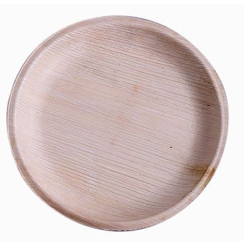 8 Inch Plain Round Shape And Environment Friendly Recyclable Disposable Areca Leaf Plate