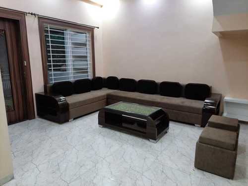 Durable Brown Velvet And Wooden 7 Seater L Shape Sofa Set For Living Room  At Best Price In Bhopal | Salman Furniture