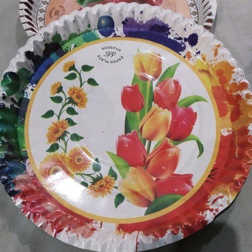 Comes In Various Colors Disposable Printed Paper Plate For Event And Party Supplies