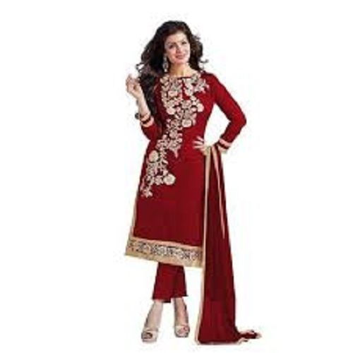 Ladies Comfortable To Wear Stunning Look Embroidered Red Fancy Kurta 